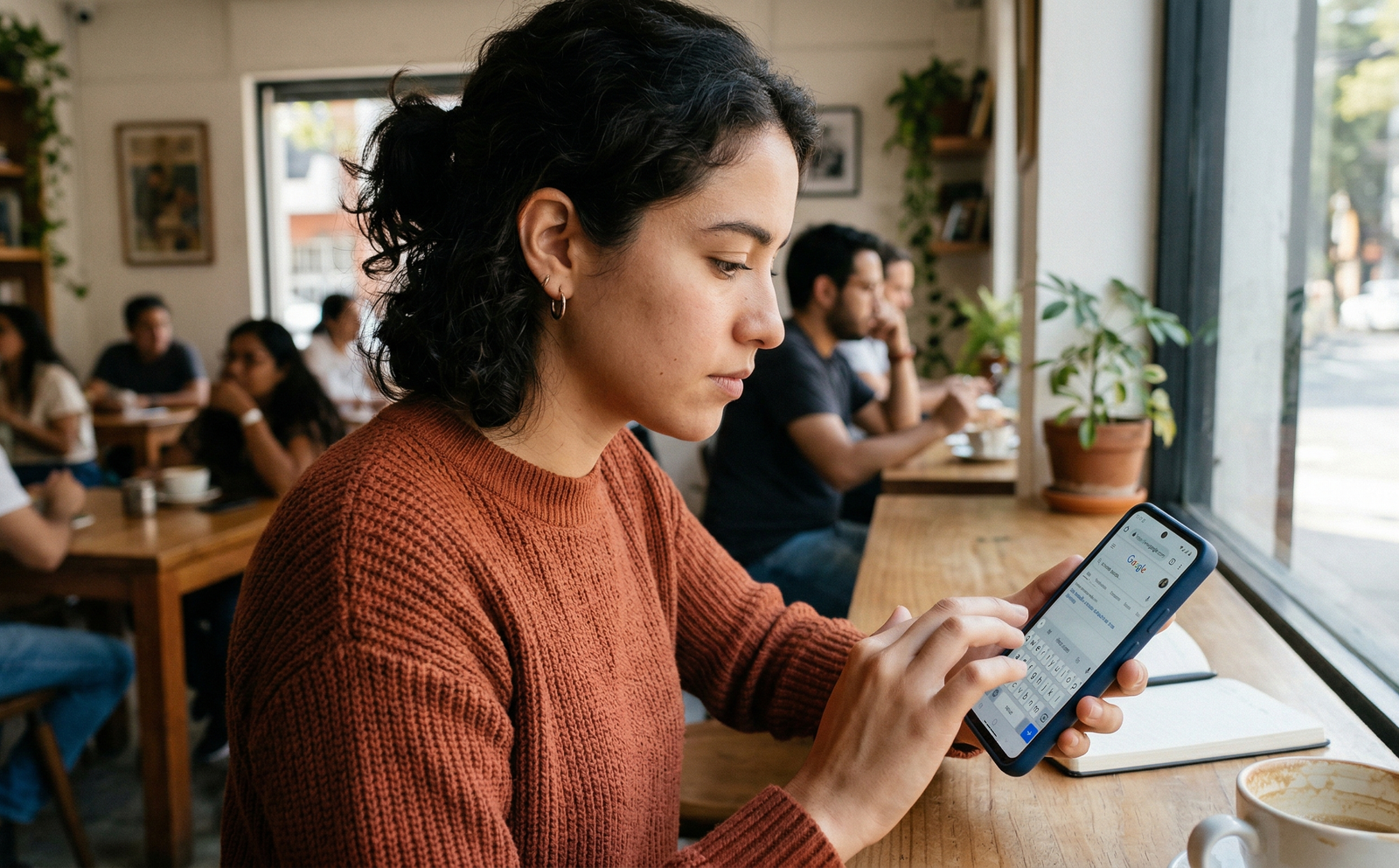 persona buscando contenido realacionado a una pagina web