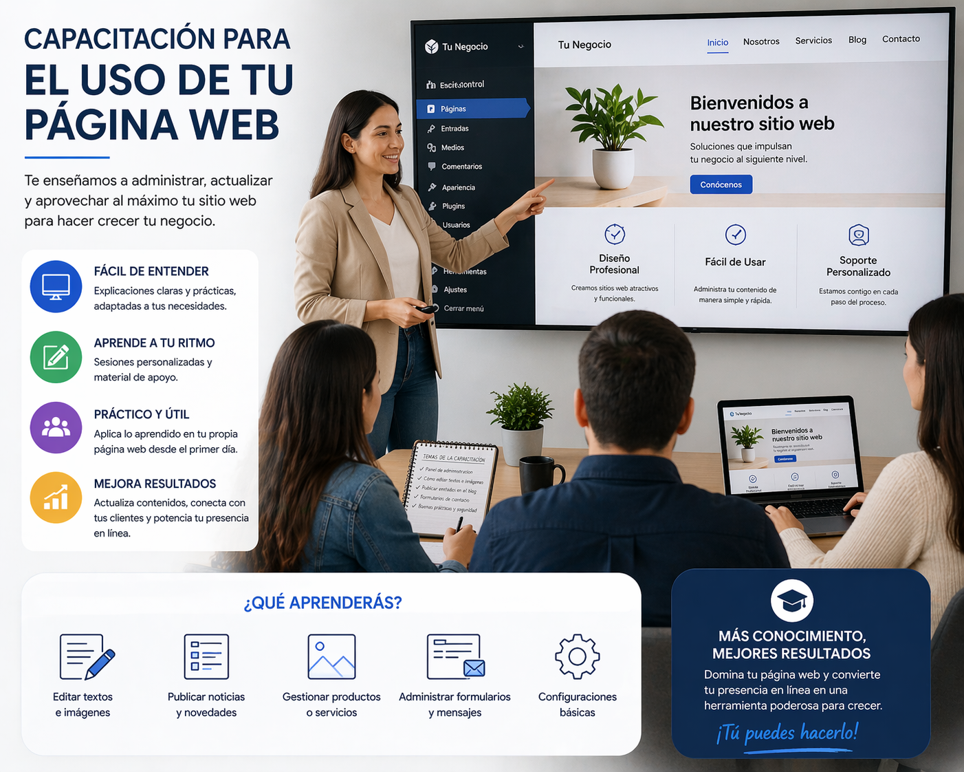 capacitacion para el uso de pagina web elaborada por mhaya web