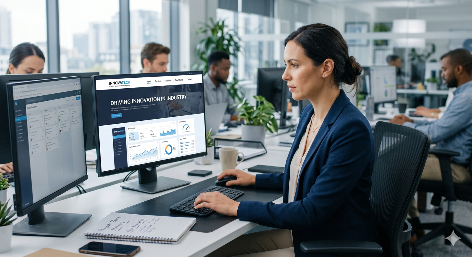 personal administrativo usando una pagina web profesional 